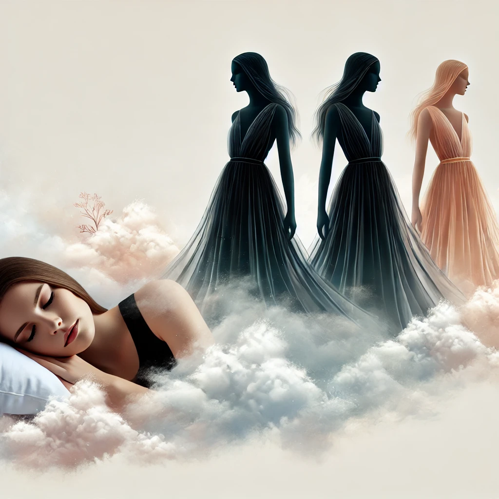 Image of Three Women Wearing Black Dresses In A Dream