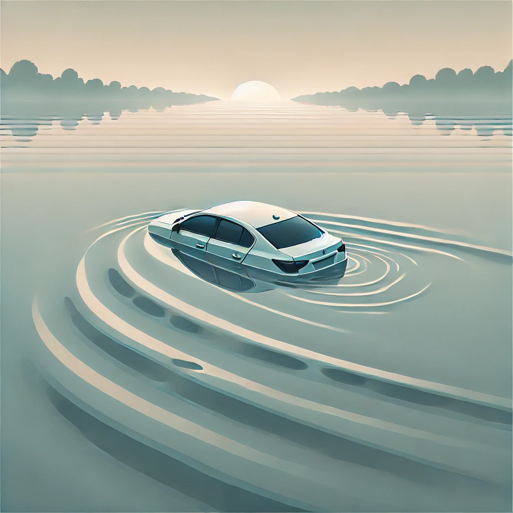 car-floating-away-in-flood-waters image